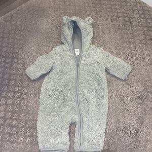 0-3 MOs Baby Gap footless fluffy warm onesie with ears